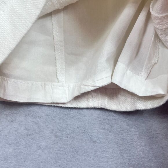 Soft Surrounding Skirt Size Medium Beige Linen Button Front Pockets Mini Skirt - Picture 7 of 11